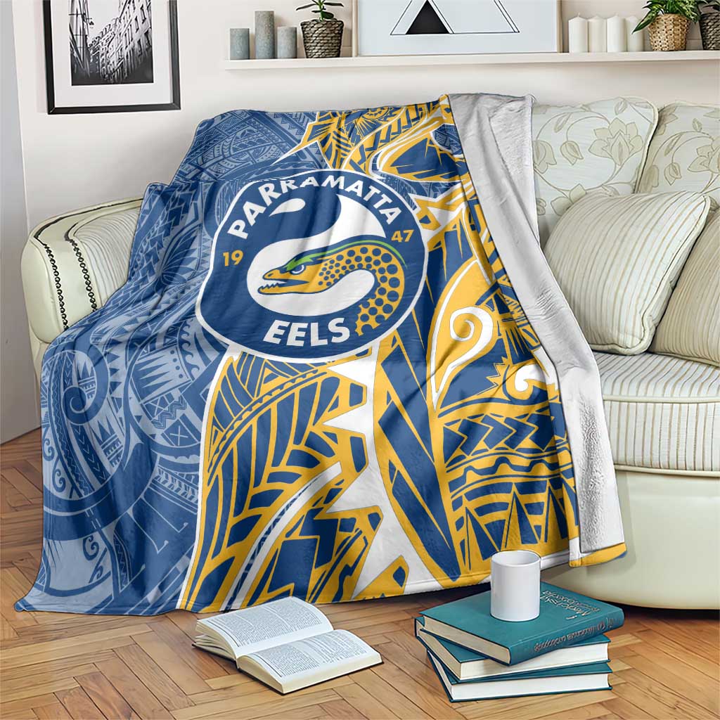 Parramatta Eels Blanket Polynesian Tribal Tattoo Pacific Sport Art