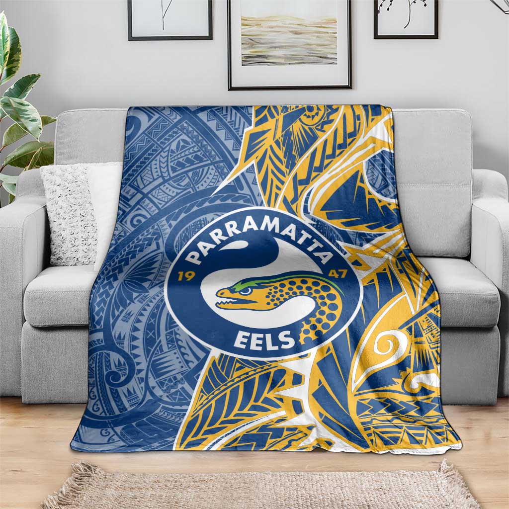 Parramatta Eels Blanket Polynesian Tribal Tattoo Pacific Sport Art