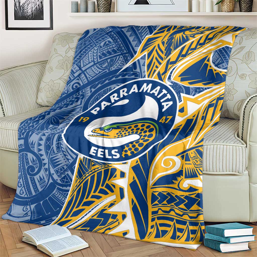 Parramatta Eels Blanket Polynesian Tribal Tattoo Pacific Sport Art