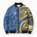 Parramatta Eels Bomber Puffer Jacket Polynesian Tribal Tattoo Pacific Sport Art