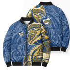 Parramatta Eels Bomber Puffer Jacket Polynesian Tribal Tattoo Pacific Sport Art