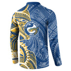 Parramatta Eels Button Sweatshirt Polynesian Tribal Tattoo Pacific Sport Art