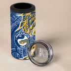 Parramatta Eels 4 in 1 Can Cooler Tumbler Polynesian Tribal Tattoo Pacific Sport Art