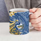 Parramatta Eels Ceramic Mug Polynesian Tribal Tattoo Pacific Sport Art