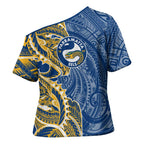 Parramatta Eels Cross Shoulder Shirt Polynesian Tribal Tattoo Pacific Sport Art