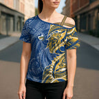 Parramatta Eels Cross Shoulder Shirt Polynesian Tribal Tattoo Pacific Sport Art