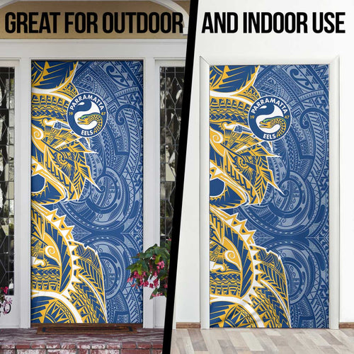 Parramatta Eels Door Cover Polynesian Tribal Tattoo Pacific Sport Art