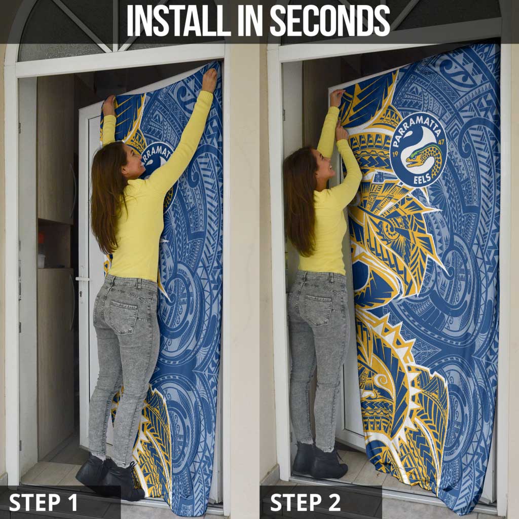 Parramatta Eels Door Cover Polynesian Tribal Tattoo Pacific Sport Art
