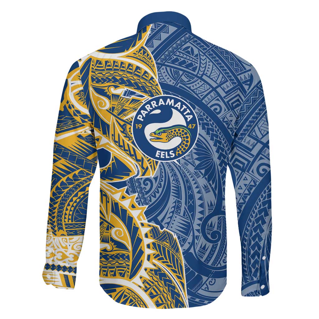 Parramatta Eels Family Matching Mermaid Dress and Hawaiian Shirt Polynesian Tribal Tattoo Pacific Sport Art