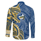 Parramatta Eels Family Matching Off Shoulder Maxi Dress and Hawaiian Shirt Polynesian Tribal Tattoo Pacific Sport Art
