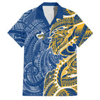 Parramatta Eels Family Matching Summer Maxi Dress and Hawaiian Shirt Polynesian Tribal Tattoo Pacific Sport Art