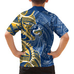 Parramatta Eels Family Matching Tank Maxi Dress and Hawaiian Shirt Polynesian Tribal Tattoo Pacific Sport Art
