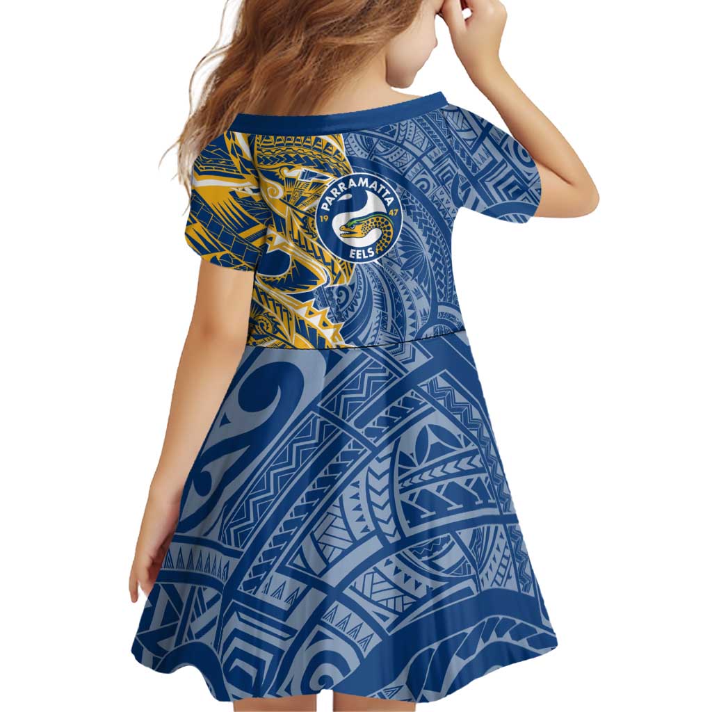 Parramatta Eels Family Matching Tank Maxi Dress and Hawaiian Shirt Polynesian Tribal Tattoo Pacific Sport Art