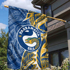 Parramatta Eels Garden Flag Polynesian Tribal Tattoo Pacific Sport Art