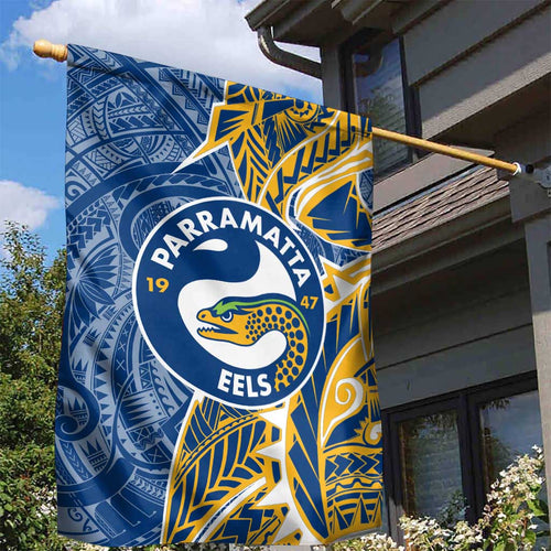Parramatta Eels Garden Flag Polynesian Tribal Tattoo Pacific Sport Art