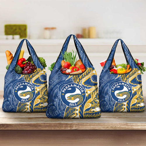 Parramatta Eels Grocery Bag Polynesian Tribal Tattoo Pacific Sport Art