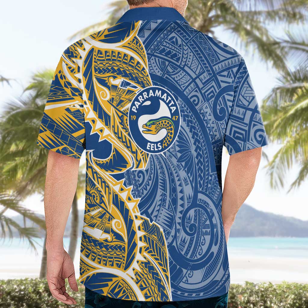 Parramatta Eels Hawaiian Shirt Polynesian Tribal Tattoo Pacific Sport Art