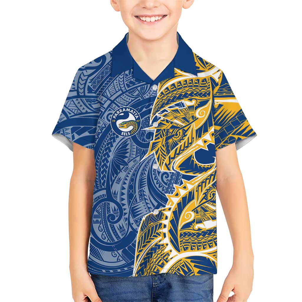 Parramatta Eels Hawaiian Shirt Polynesian Tribal Tattoo Pacific Sport Art