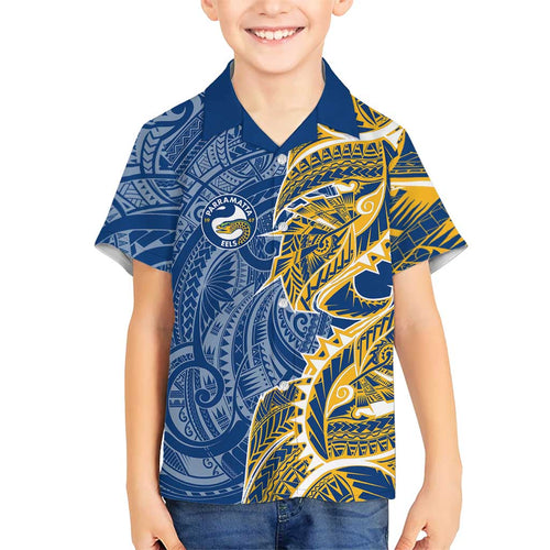 Parramatta Eels Hawaiian Shirt Polynesian Tribal Tattoo Pacific Sport Art