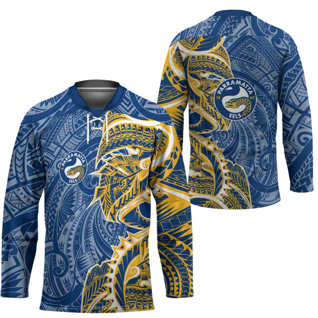 Parramatta Eels Hockey Jersey Polynesian Tribal Tattoo Pacific Sport Art