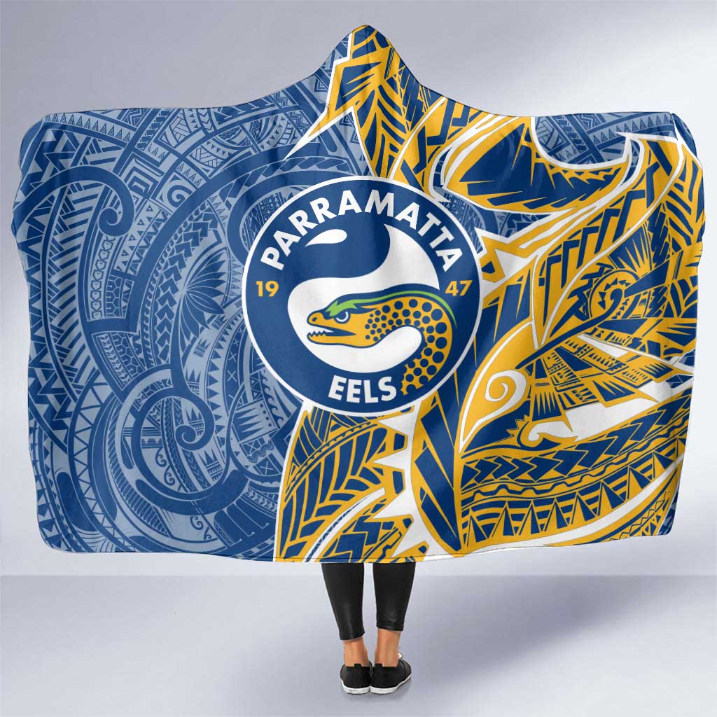 Parramatta Eels Hooded Blanket Polynesian Tribal Tattoo Pacific Sport Art