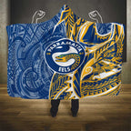 Parramatta Eels Hooded Blanket Polynesian Tribal Tattoo Pacific Sport Art