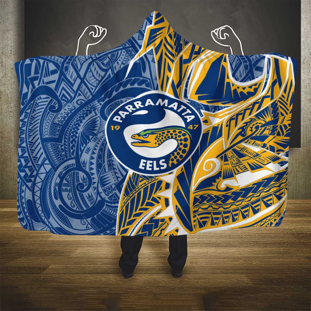 Parramatta Eels Hooded Blanket Polynesian Tribal Tattoo Pacific Sport Art