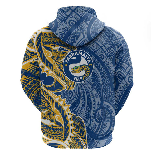 Parramatta Eels Hoodie Polynesian Tribal Tattoo Pacific Sport Art
