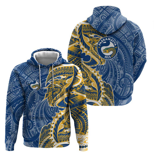 Parramatta Eels Hoodie Polynesian Tribal Tattoo Pacific Sport Art