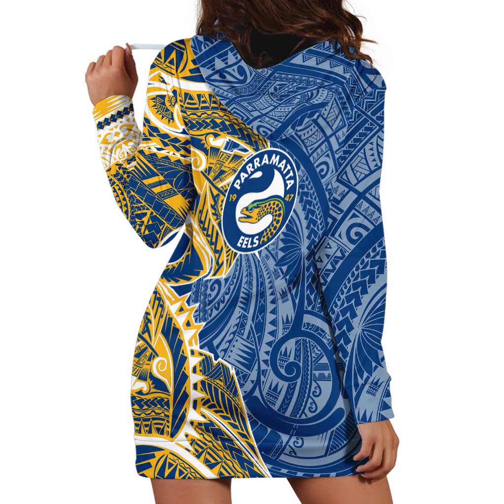 Parramatta Eels Hoodie Dress Polynesian Tribal Tattoo Pacific Sport Art