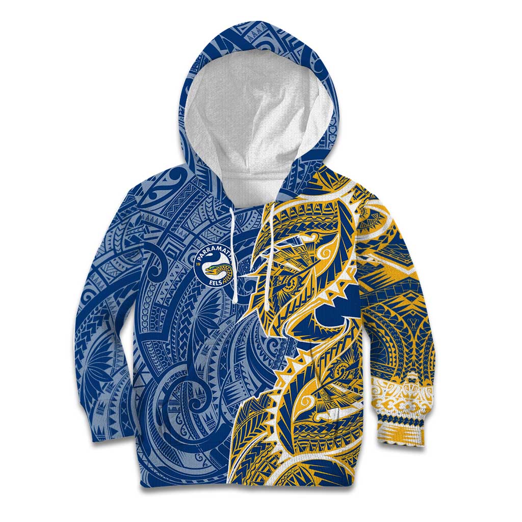 Parramatta Eels Kid Hoodie Polynesian Tribal Tattoo Pacific Sport Art