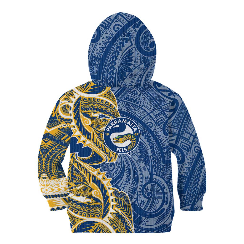 Parramatta Eels Kid Hoodie Polynesian Tribal Tattoo Pacific Sport Art