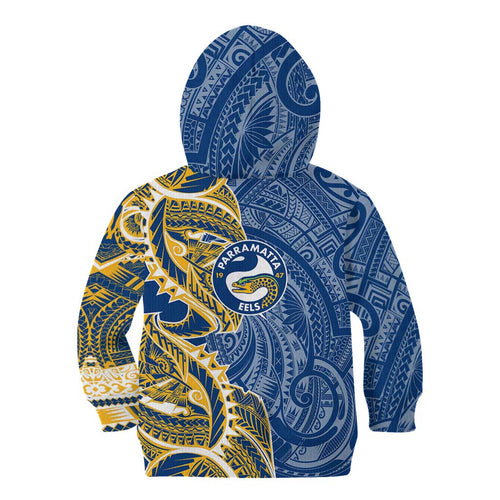 Parramatta Eels Kid Hoodie Polynesian Tribal Tattoo Pacific Sport Art