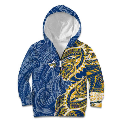 Parramatta Eels Kid Hoodie Polynesian Tribal Tattoo Pacific Sport Art