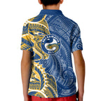 Parramatta Eels Kid Polo Shirt Polynesian Tribal Tattoo Pacific Sport Art