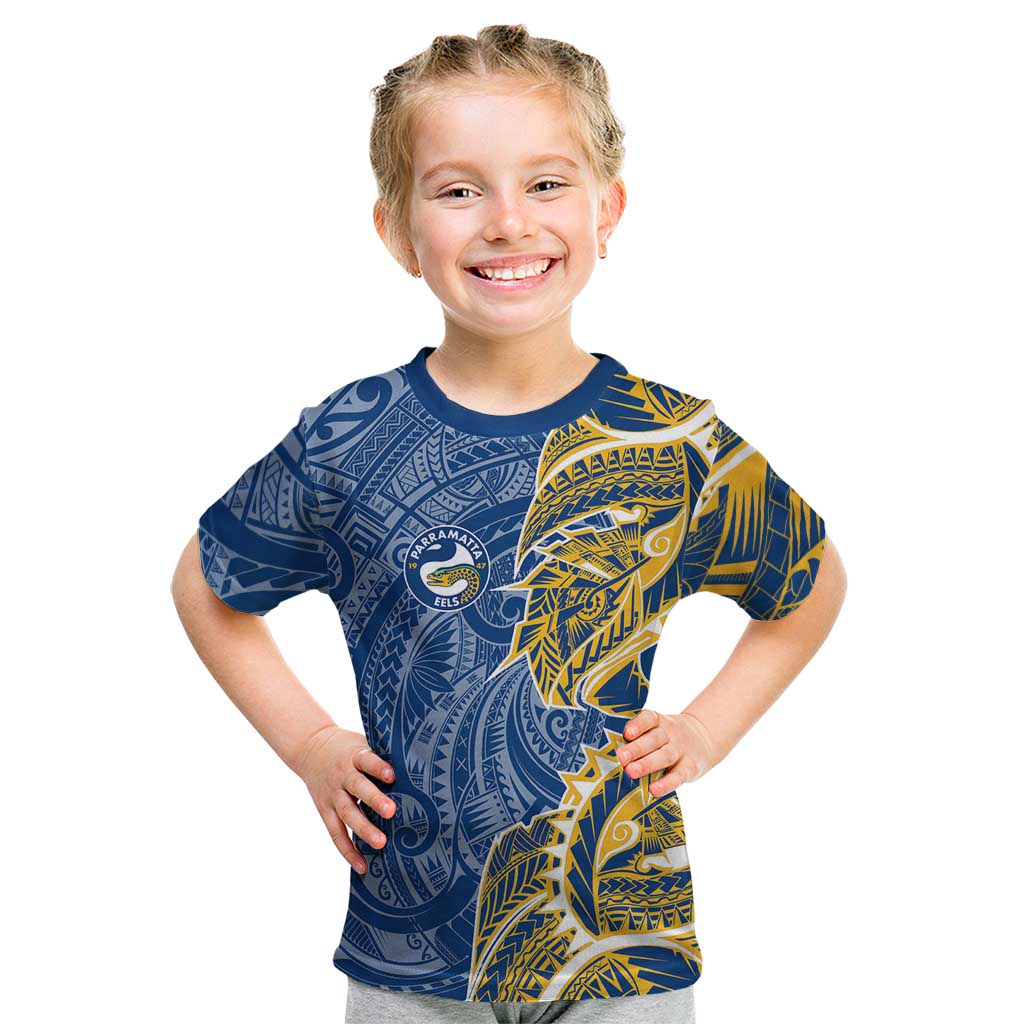 Parramatta Eels Kid T Shirt Polynesian Tribal Tattoo Pacific Sport Art