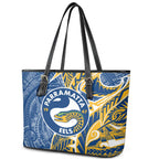 Parramatta Eels Leather Tote Bag Polynesian Tribal Tattoo Pacific Sport Art