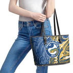 Parramatta Eels Leather Tote Bag Polynesian Tribal Tattoo Pacific Sport Art