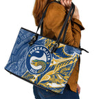 Parramatta Eels Leather Tote Bag Polynesian Tribal Tattoo Pacific Sport Art