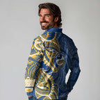 Parramatta Eels Long Sleeve Polo Shirt Polynesian Tribal Tattoo Pacific Sport Art