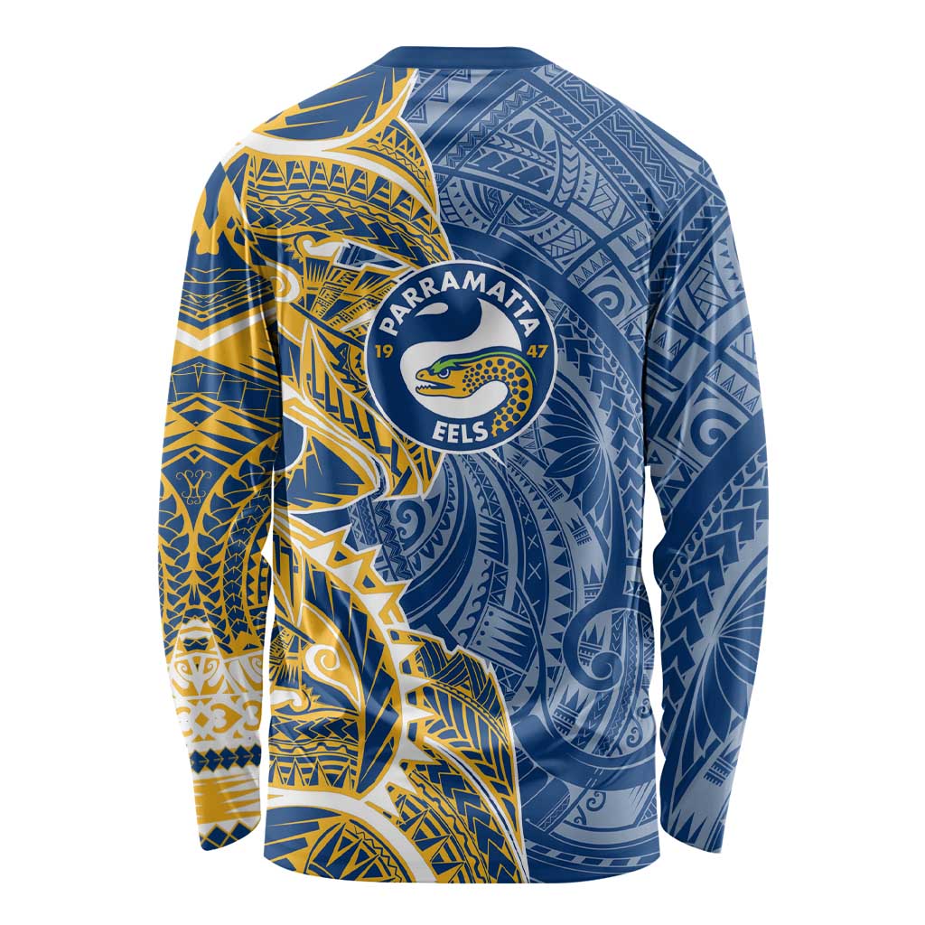 Parramatta Eels Long Sleeve Shirt Polynesian Tribal Tattoo Pacific Sport Art