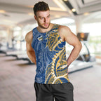 Parramatta Eels Men Tank Top Polynesian Tribal Tattoo Pacific Sport Art