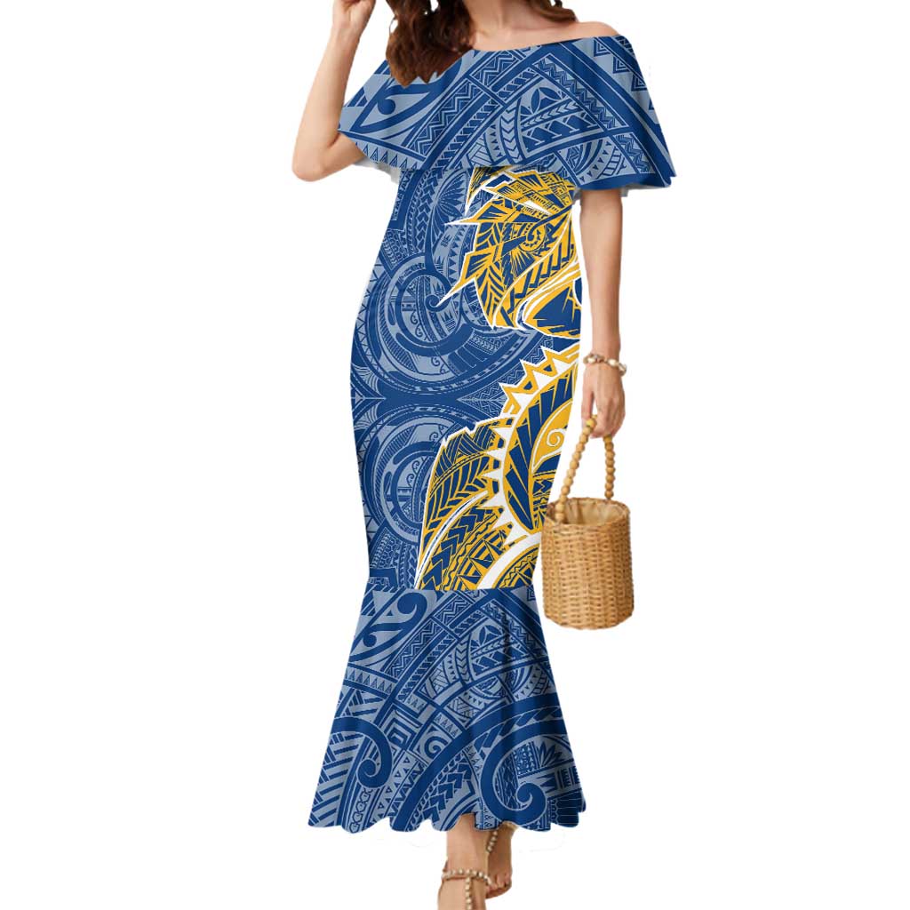 Parramatta Eels Mermaid Dress Polynesian Tribal Tattoo Pacific Sport Art