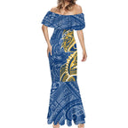 Parramatta Eels Mermaid Dress Polynesian Tribal Tattoo Pacific Sport Art