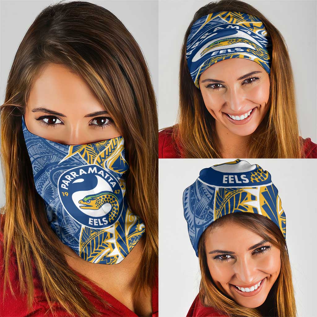 Parramatta Eels Neck Gaiter Polynesian Tribal Tattoo Pacific Sport Art