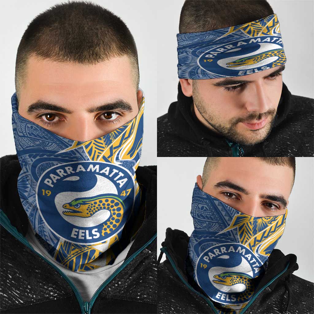 Parramatta Eels Neck Gaiter Polynesian Tribal Tattoo Pacific Sport Art