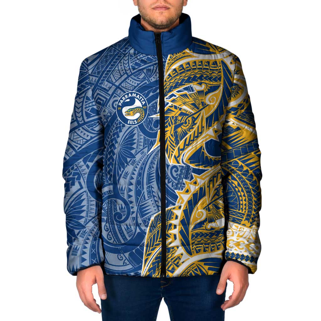 Parramatta Eels Padded Jacket Polynesian Tribal Tattoo Pacific Sport Art