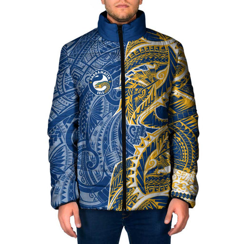 Parramatta Eels Padded Jacket Polynesian Tribal Tattoo Pacific Sport Art