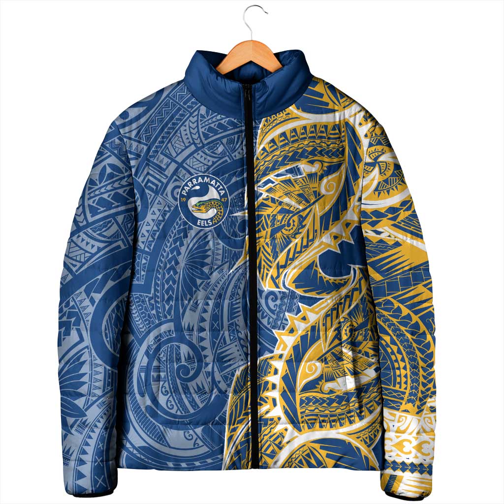 Parramatta Eels Padded Jacket Polynesian Tribal Tattoo Pacific Sport Art
