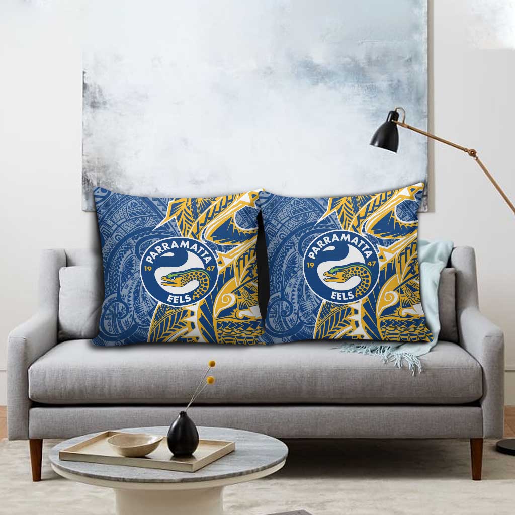 Parramatta Eels Pillow Cover Polynesian Tribal Tattoo Pacific Sport Art